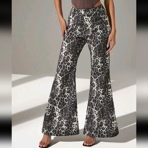 Bold Leopard Print Flare Pants